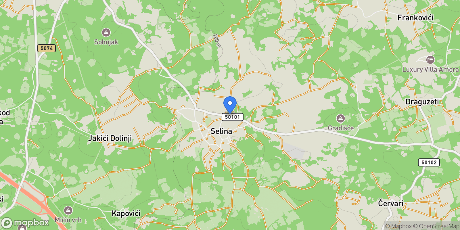 Map showing Selina, Istria County, Croatia.