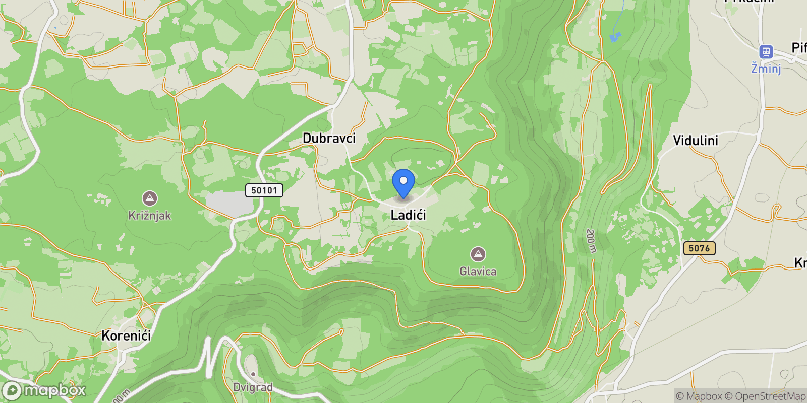 Map showing Ladici, Istria County, Croatia.