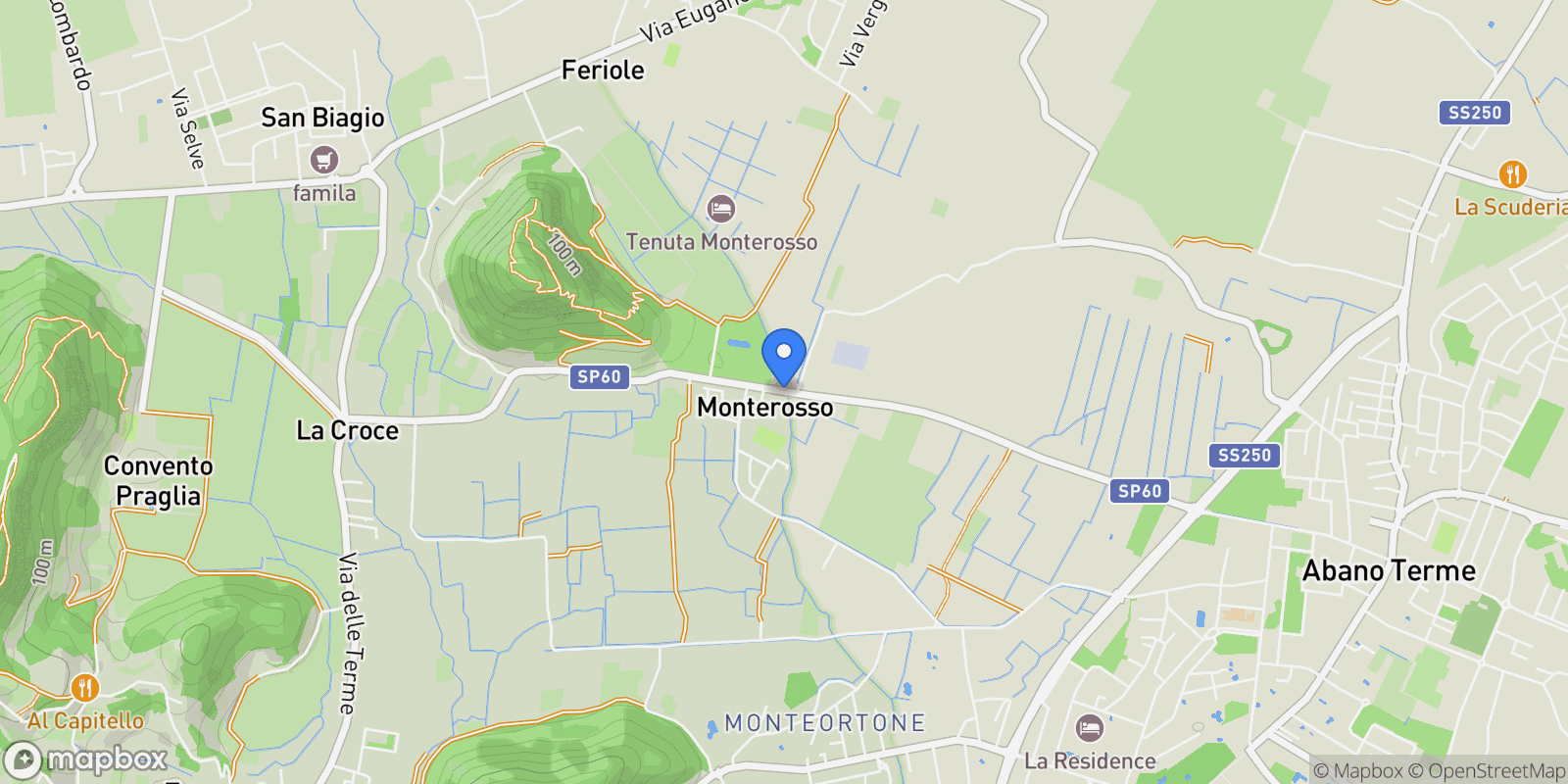 Map showing Via Appia Monterosso, Monteortone, Veneto, Italy.