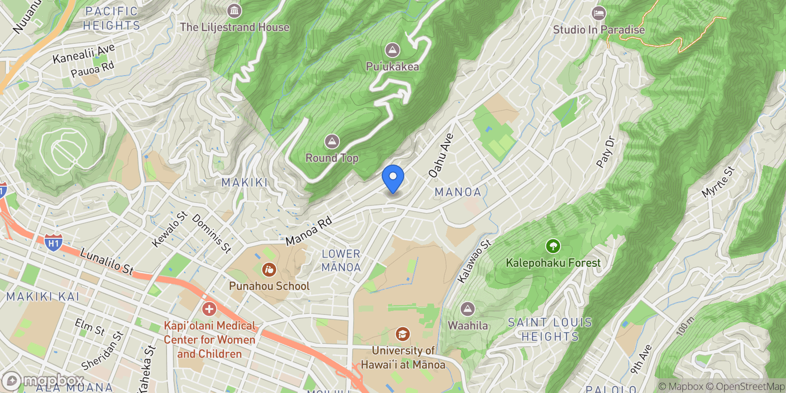 Map showing 2626 Hillside Avenue, Honolulu, HI 96822, Honolulu, Hawaii, United States.