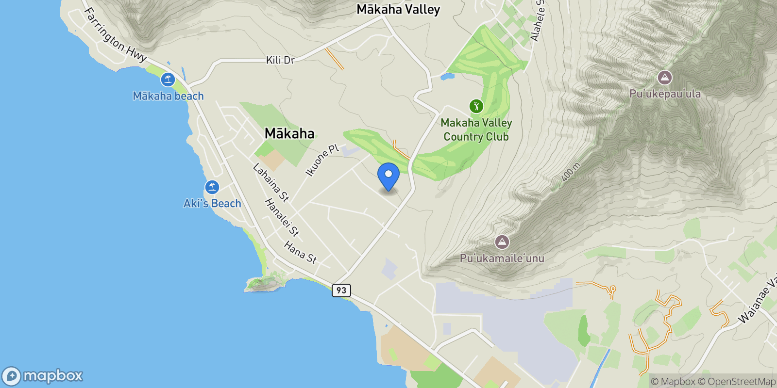 Map showing 84-1036 Noholio Road, Waianae, HI 96792, Waianae, Hawaii, United States.