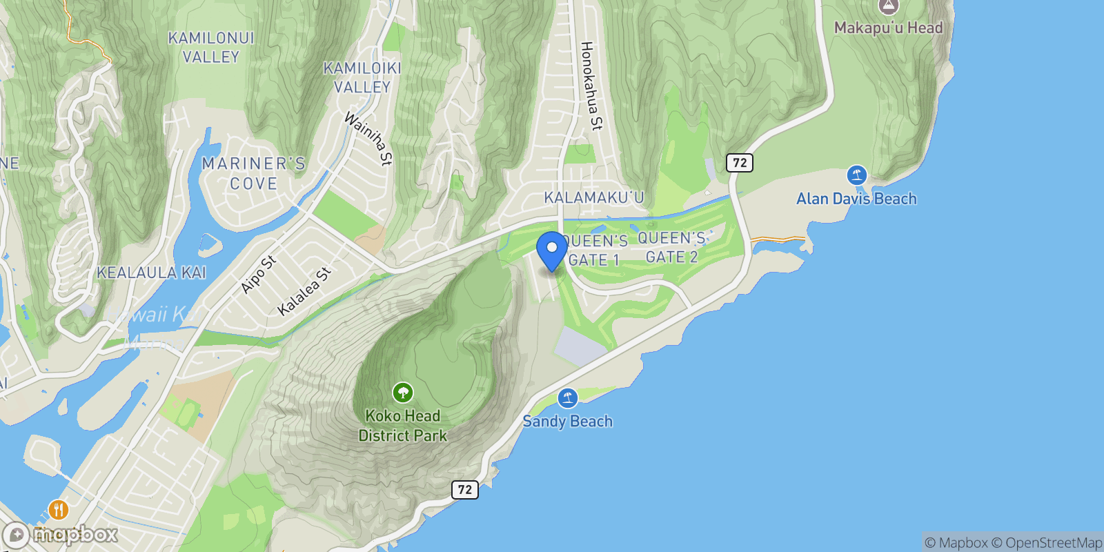 Map showing 1043 Koko Kai Place, Honolulu, HI 96825, Honolulu, Hawaii, United States.