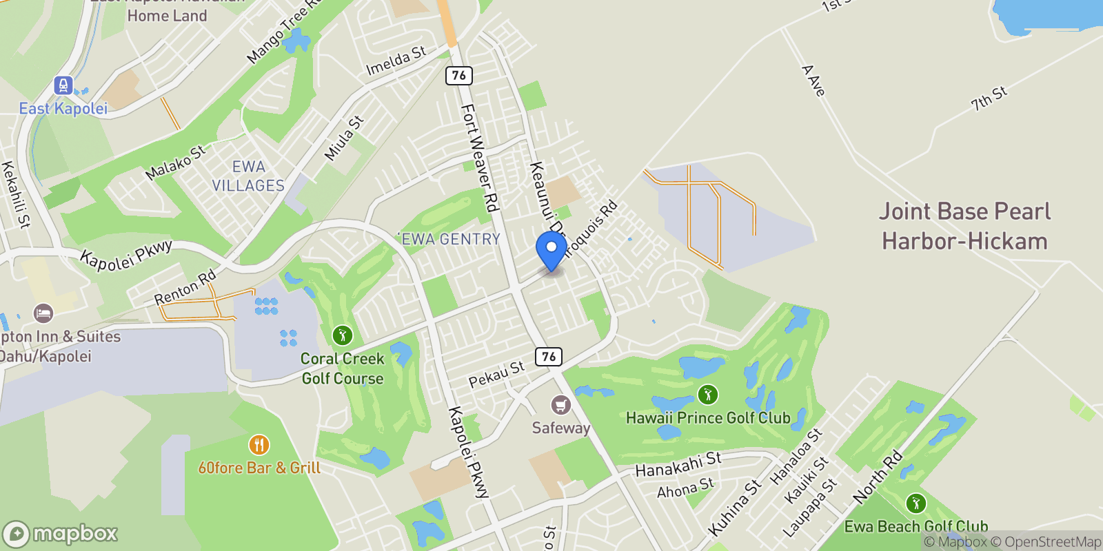 Map showing 91-1032 Kamaehu Street, Ewa Beach, HI 96706, Ewa Beach, Hawaii, United States.