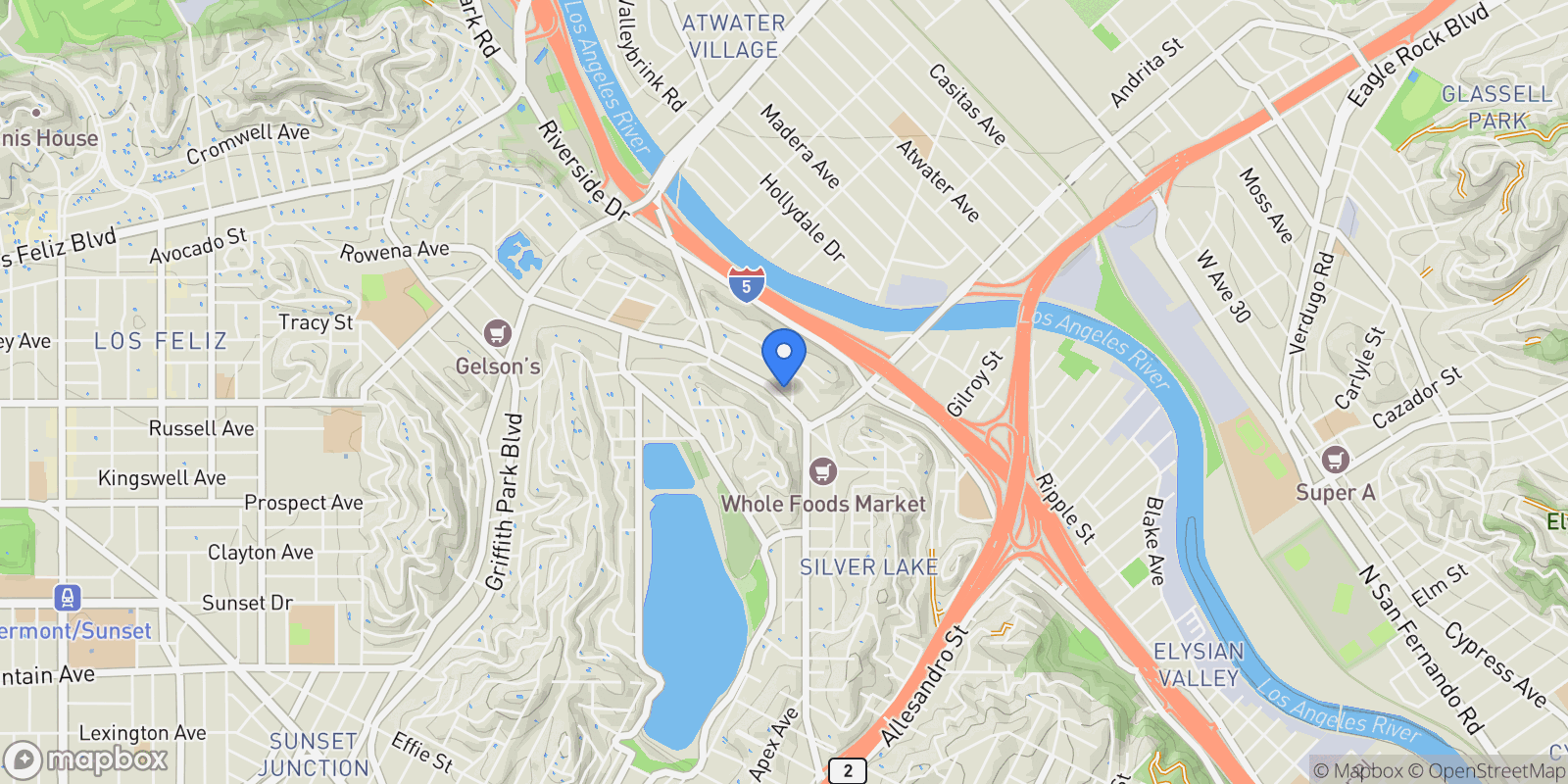 Map showing 2616 Glendale Boulevard, Los Angeles, California, United States.