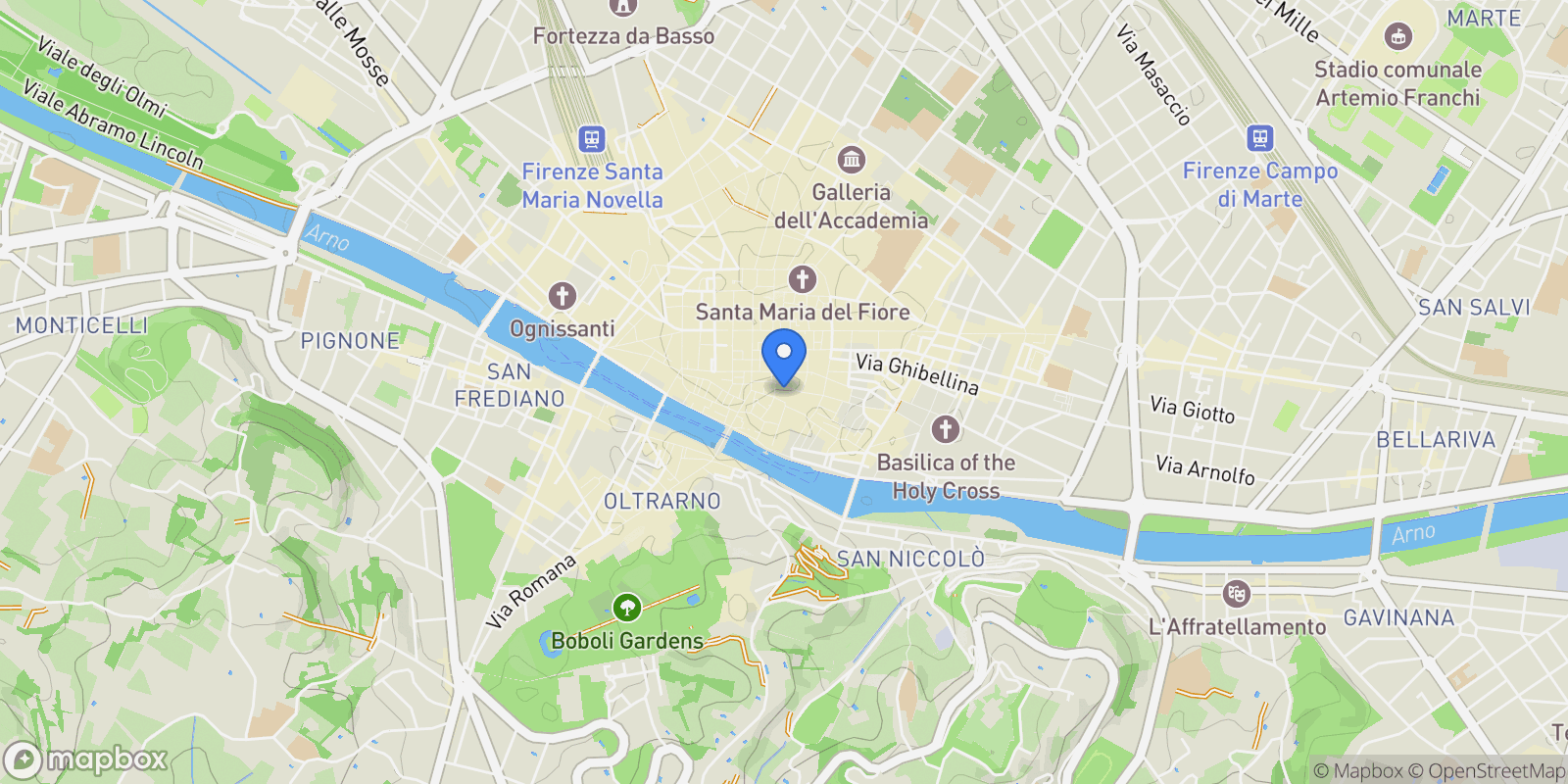 Map showing Florence, Metropolitan City of Florence, Italy, Florence, Tuscany, Italy.
