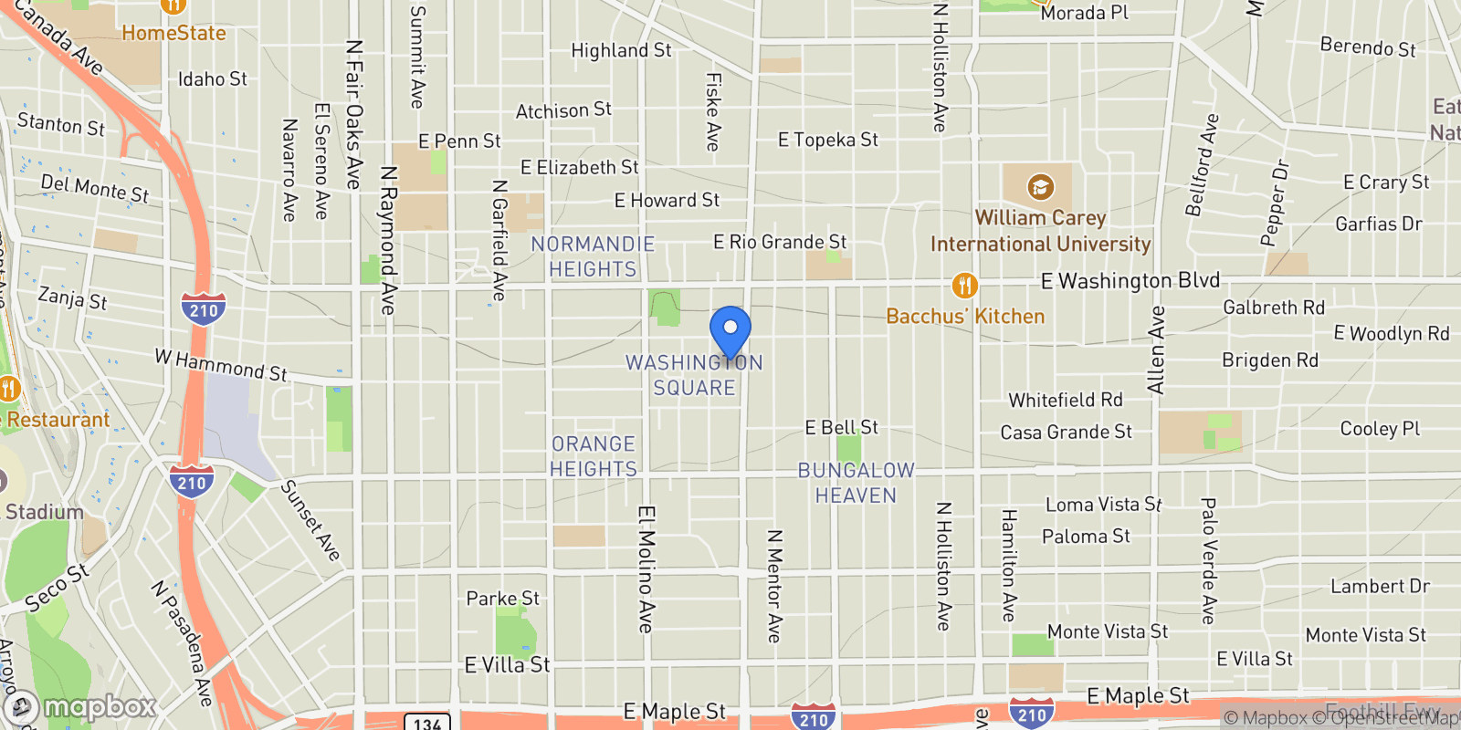 Map showing 1157 Lake Avenue, Altadena, California, United States.