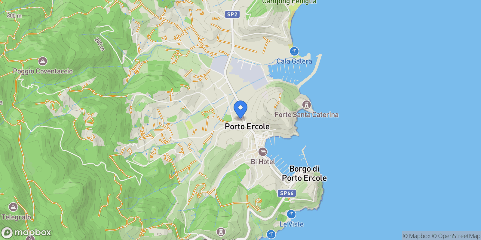 Map showing Porto Ercole, Province of Grosseto, Italy, Porto Ercole, Tuscany, Italy.