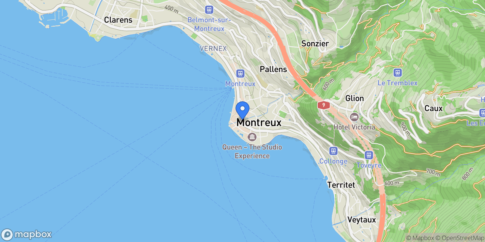 Map showing Montreux, Switzerland, Montreux, Vaud, Switzerland.