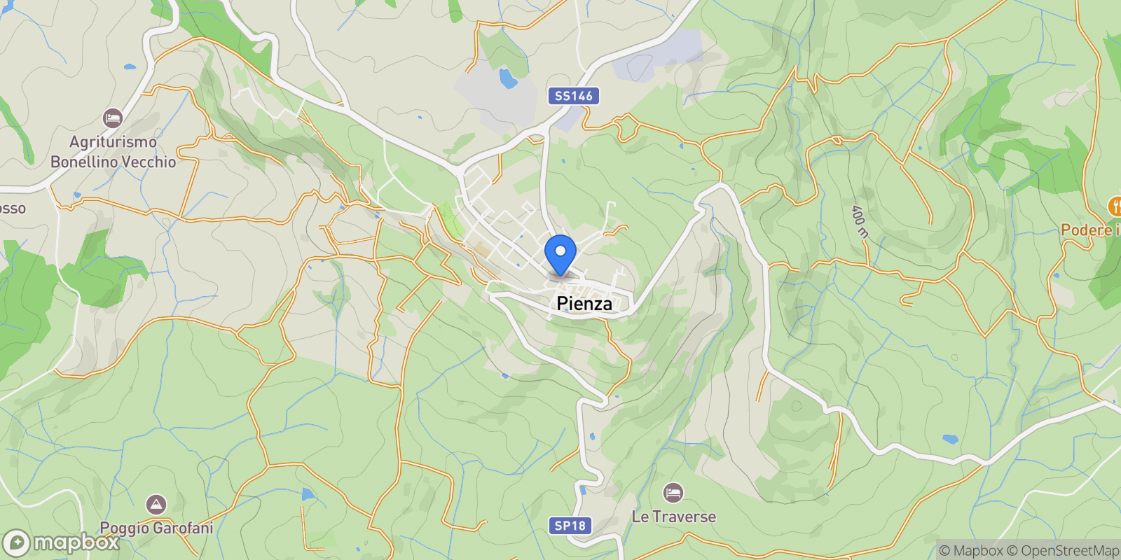 Map showing 53026 Pienza, Province of Siena, Italy, Pienza, Tuscany, Italy.