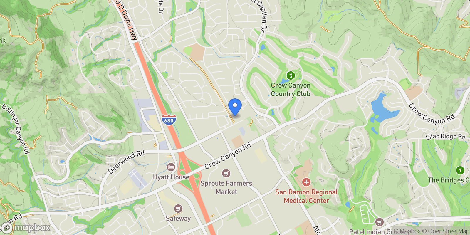 Map showing 3406 Fostoria Way #313 , Danville, CA 94526, Danville, California, United States.