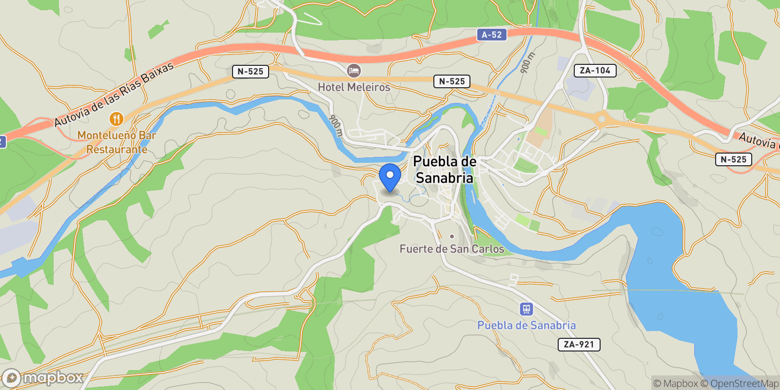 Map showing PUEBLA DE SANABRIA, Puebla de Sanabria, ZAMORA, Puebla de Sanabria, Puebla de Sanabria, Castile and Leon, Spain.