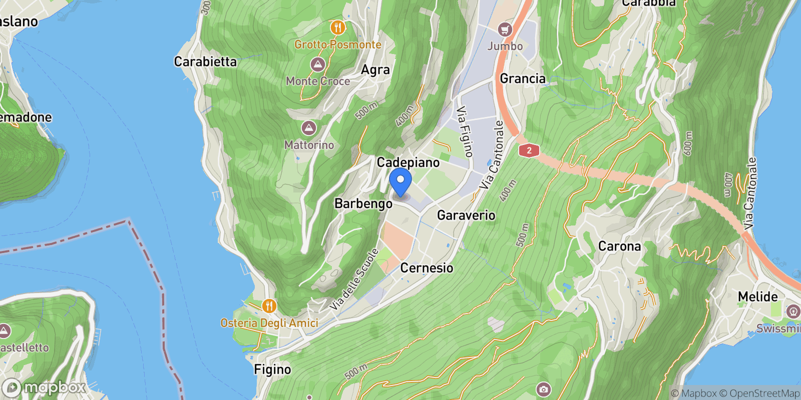 Map showing Barbengo, Lugano, Switzerland, Lugano, Ticino, Switzerland.