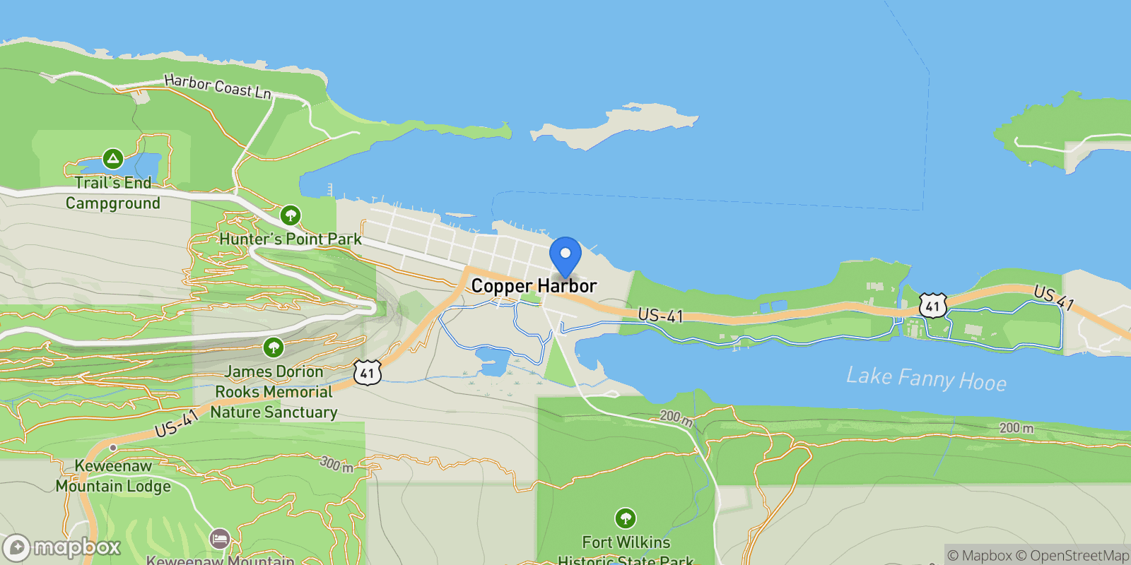 Map showing 242 1st, Copper Harbor, MI 49918, Eagle Harbor, Michigan, United States.