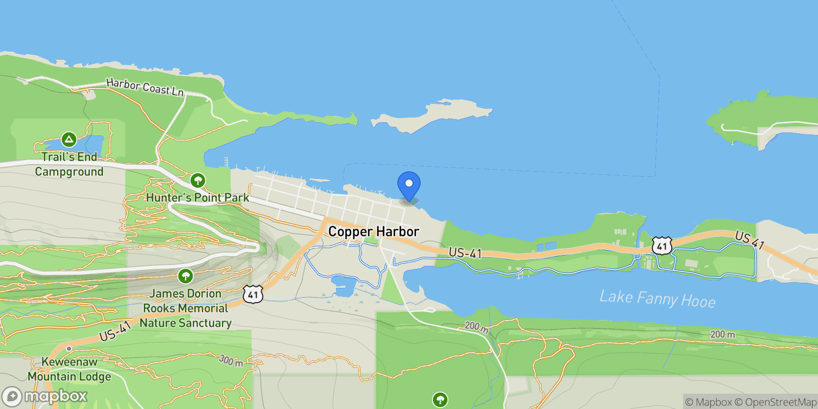 Map showing 77 Brockway, Copper Harbor, MI 49918, Eagle Harbor, Michigan, United States.