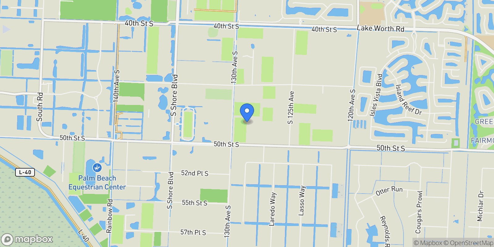 Map showing 12940 50th Street S, Wellington, Florida, United States.