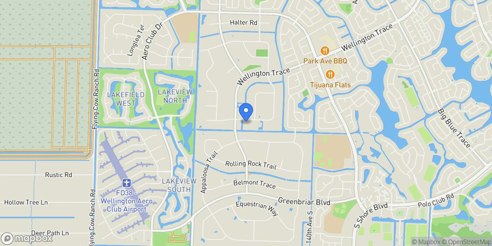 Map showing 14439 Draft Horse Lane, Wellington, Florida, United States.