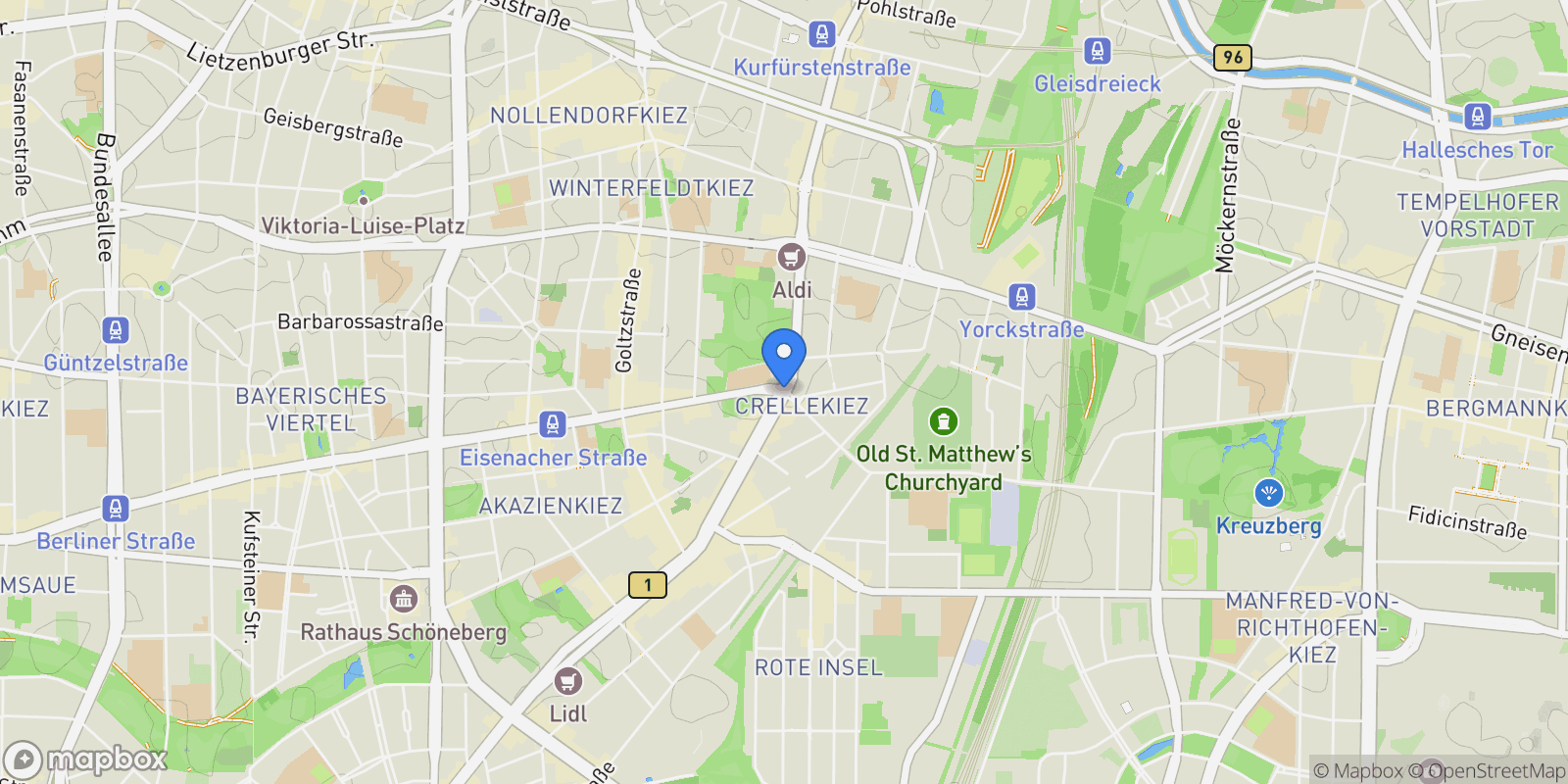 Map showing Schoneberg, Berlin, Berlin, Berlin, Germany.