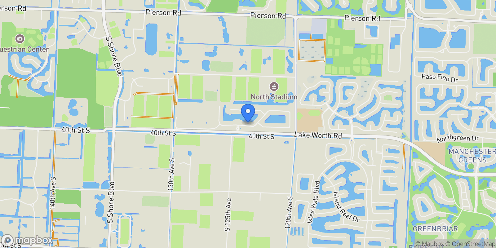 Map showing 12489 Equine Lane, Wellington, Florida, United States.