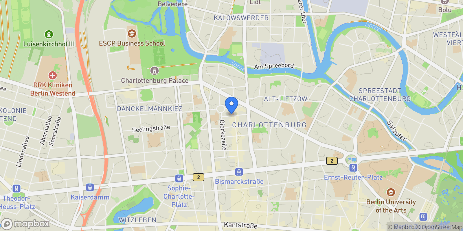 Map showing Charlottenburg, Berlin, Berlin, Berlin, Germany.