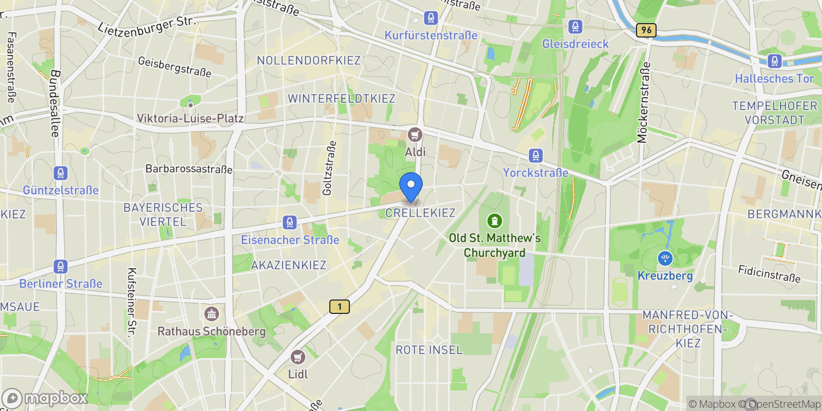 Map showing Schoneberg, Berlin, Berlin, Berlin, Germany.