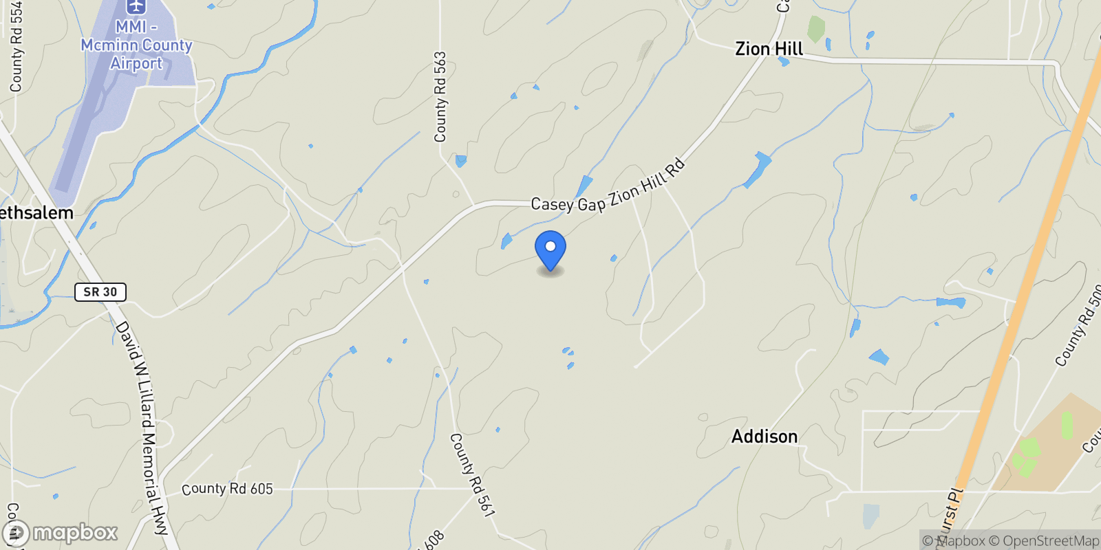 Map showing 96 Deer Path Road, Englewood, TN 37329, Englewood, Tennessee, United States.