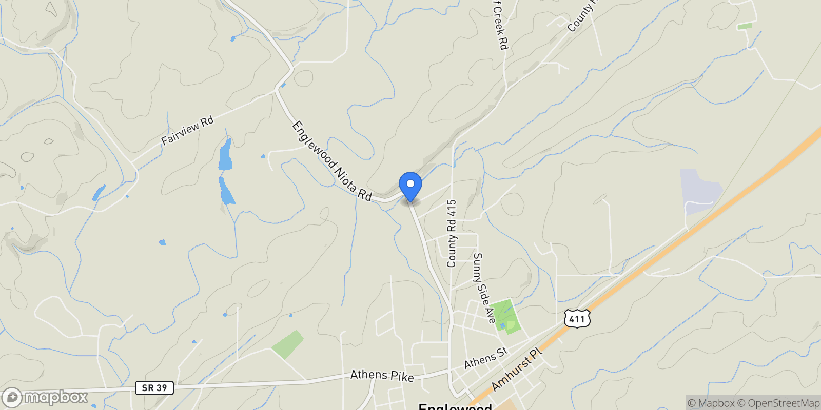Map showing 504 N Niota Street, Englewood, TN 37329, Englewood, Tennessee, United States.