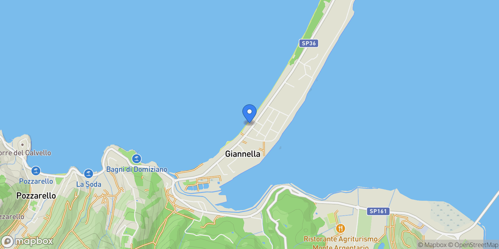 Map showing Strada Provinciale della Giannella, 58015 Giannella GR, Italy, Giannella, Tuscany, Italy.