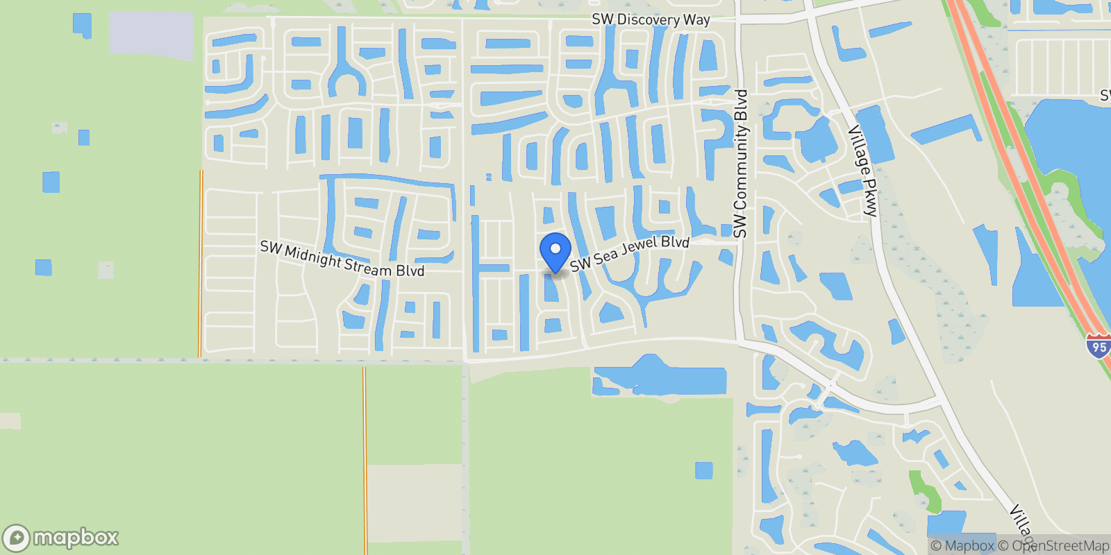 Map showing 12446 SW Alongshore Dr, Port St. Lucie, Florida, United States.