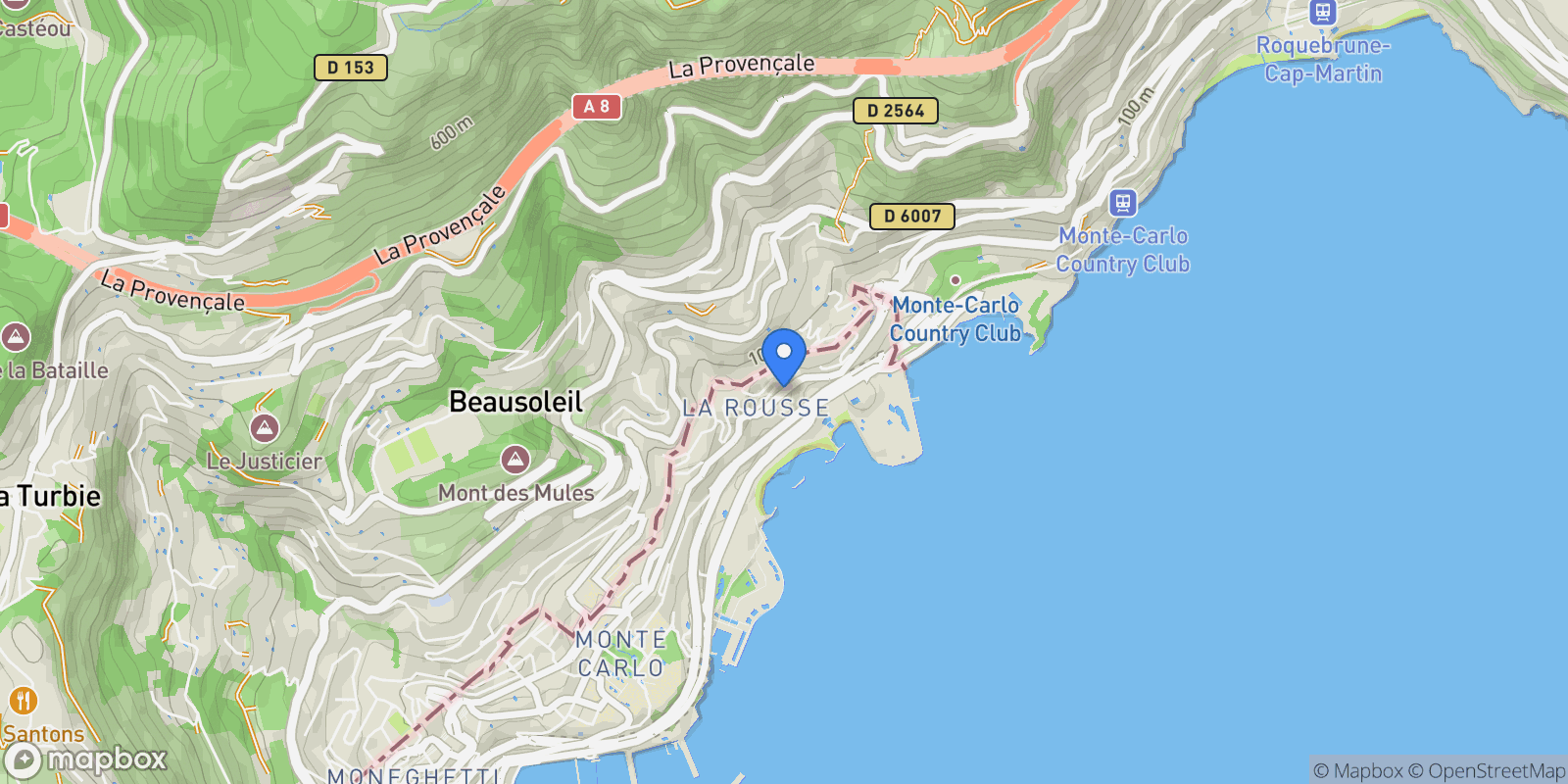 Map showing Bd d'Italie, 98000 Monaco, Monaco, Monaco.
