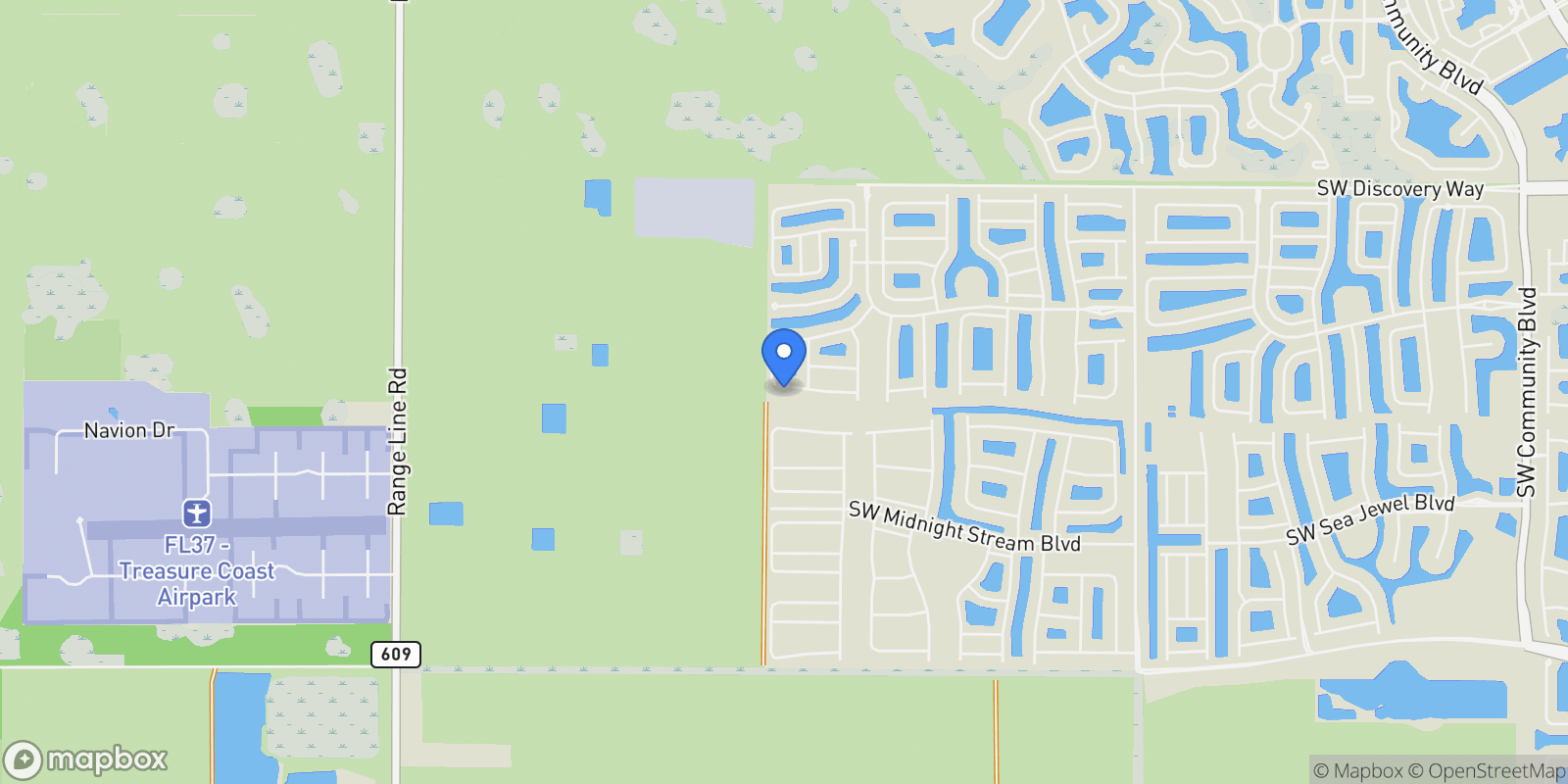 Map showing 13460 SW River Rock Rd, Port St. Lucie, Florida, United States.