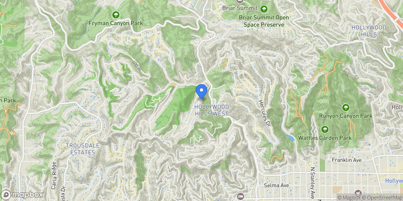 Map showing 8383 Wyndham Road, Los Angeles, California, United States.