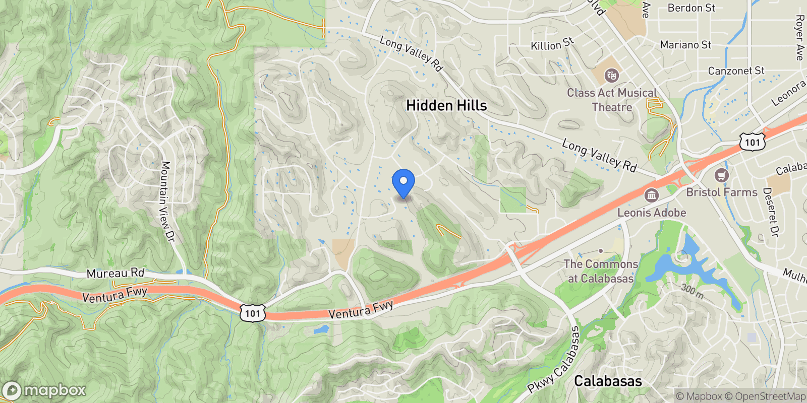 Map showing 5250 Scott Robertson Road, Hidden Hills, California, United States.