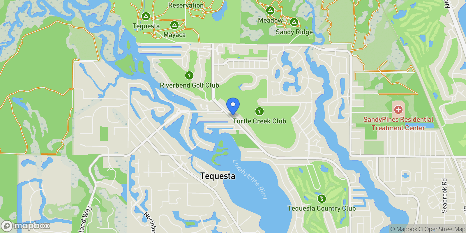 Map showing 137 SE Turtle Creek Dr, Tequesta, Florida, United States.