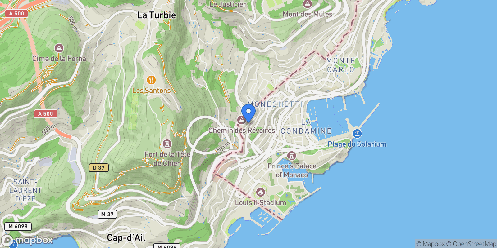 Map showing Av. Hector Otto, Monaco, Monaco, Monaco.