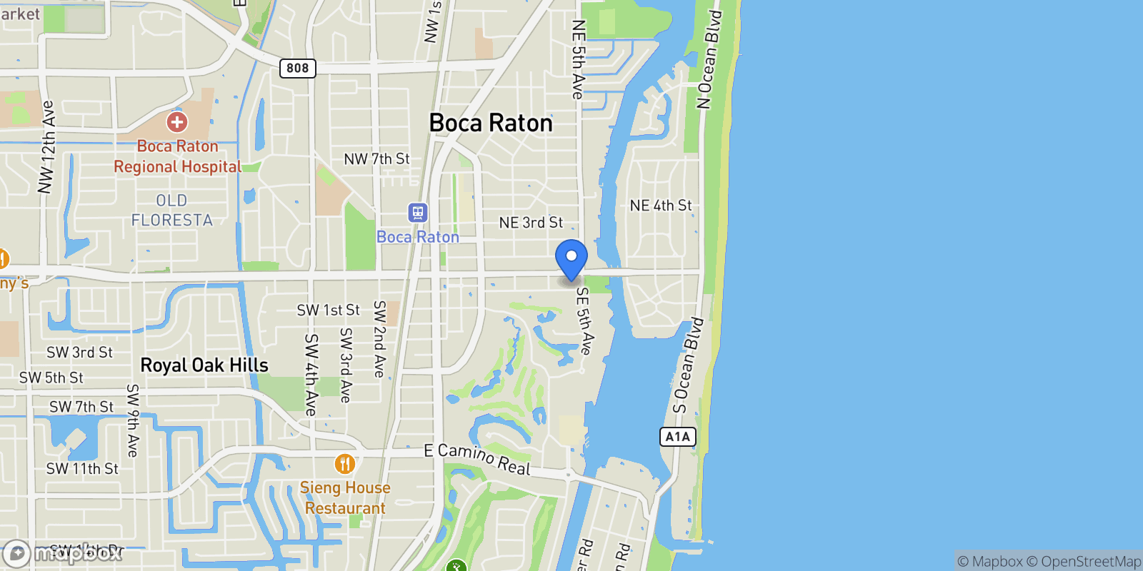 Map showing 475 E Royal Palm Road Unit# 805, Boca Raton, FL 33432, Boca Raton, Florida, United States.