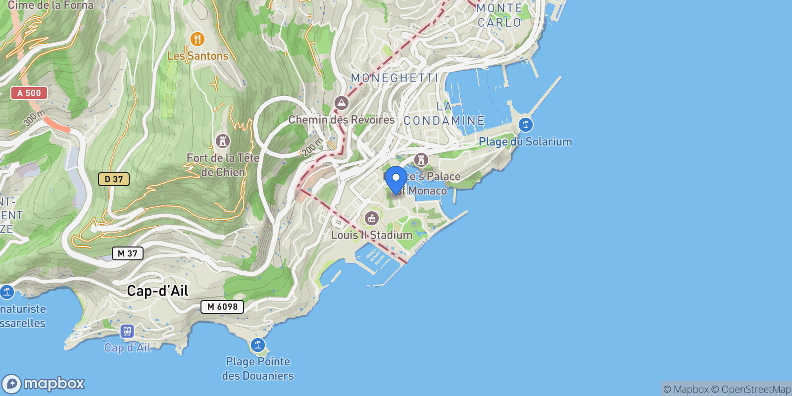 Map showing 8 Av. des Papalins, 98000 Monaco, Monaco, Monaco.