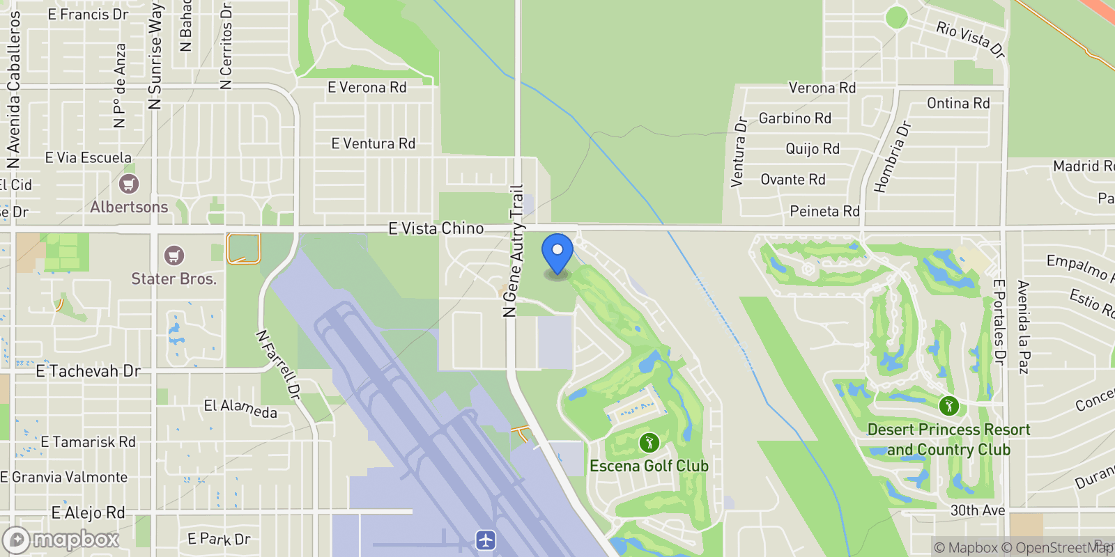 Map showing 1410 Celadon Street, Palm Springs, California, United States.