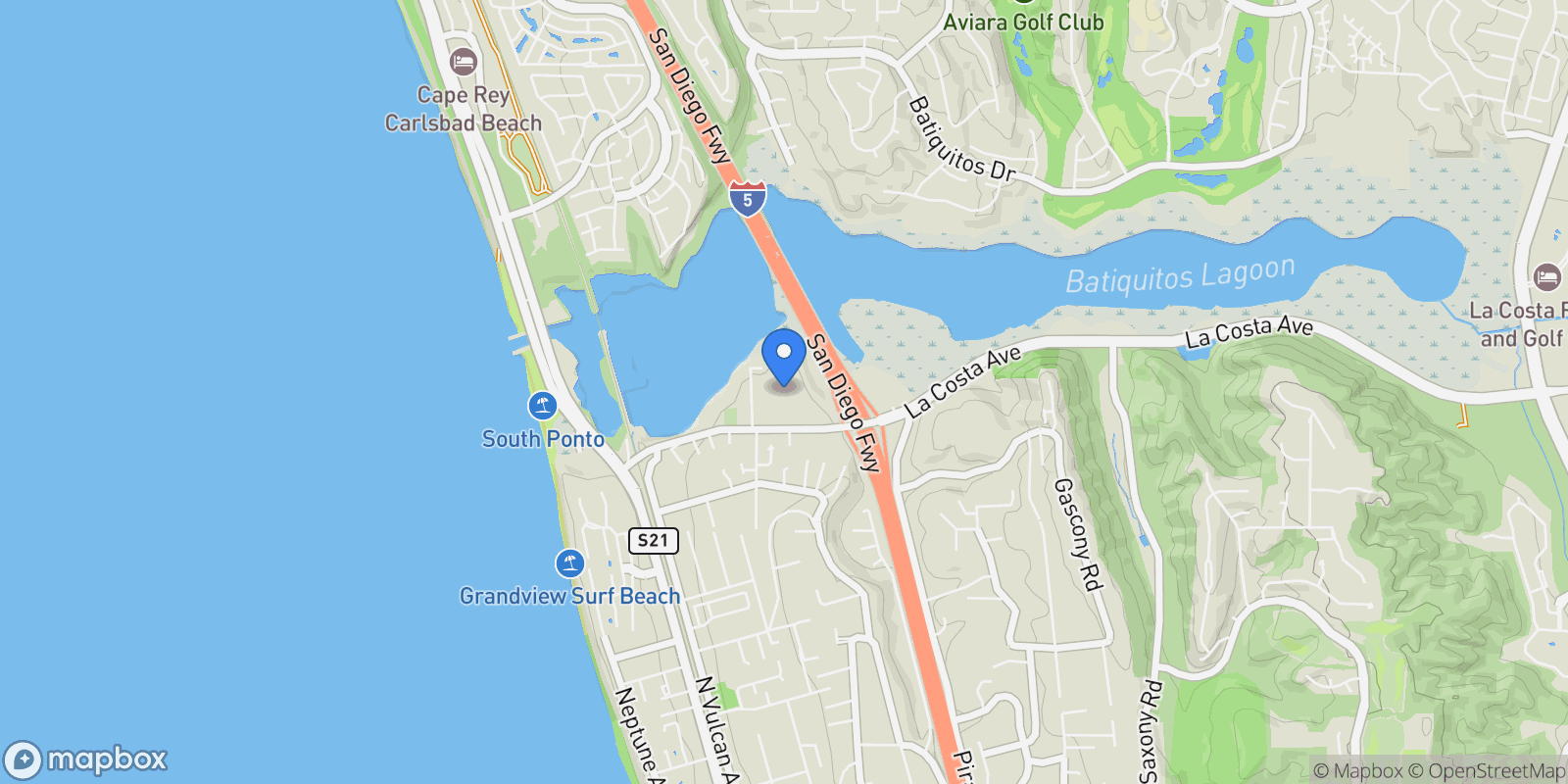 Map showing 2053 W Pearl Street, Encinitas, California, United States.