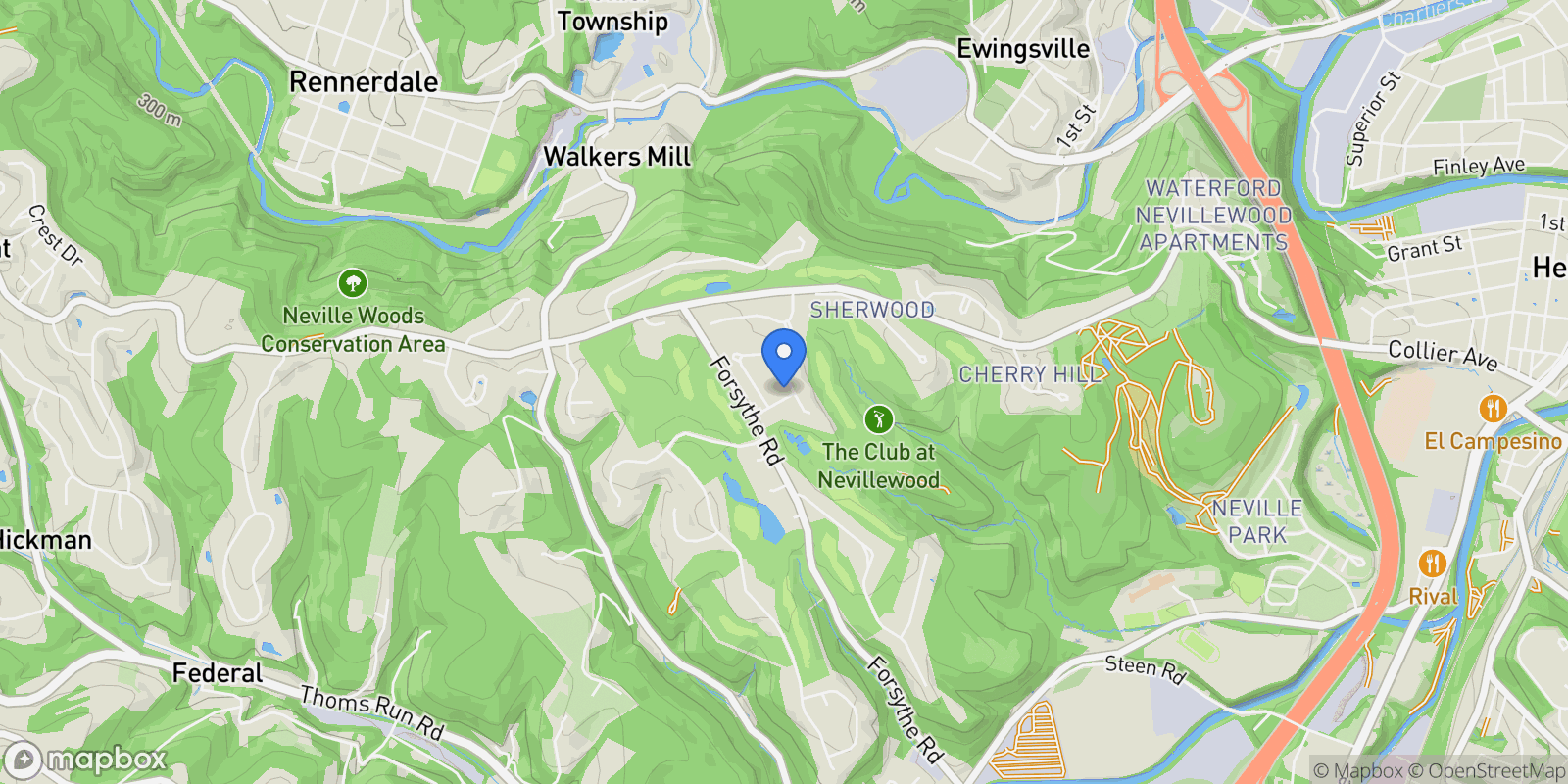 Map showing 4020 Muirfield Drive, Presto, PA 15142, Presto, Pennsylvania, United States.