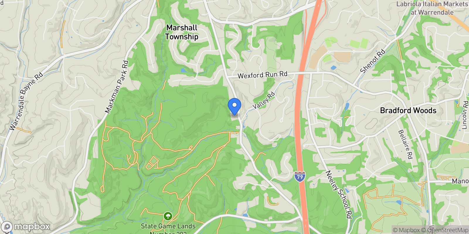 Map showing 310 Mingo Road , Wexford, PA 15090, Franklin Park, Pennsylvania, United States.