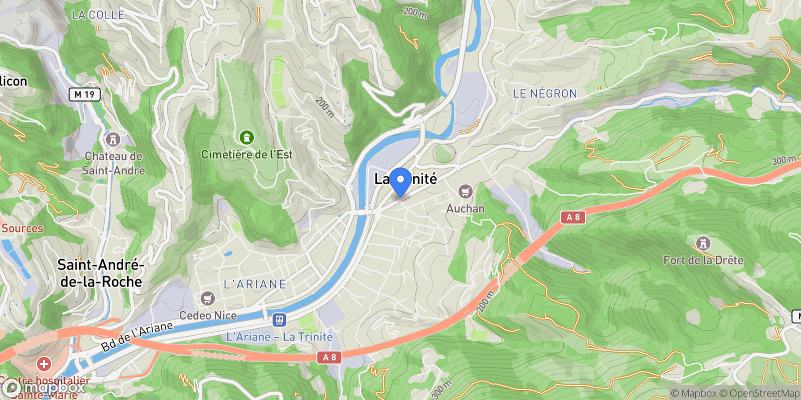Map showing La Trinité, Provence-Alpes-Côte d'Azur, France.