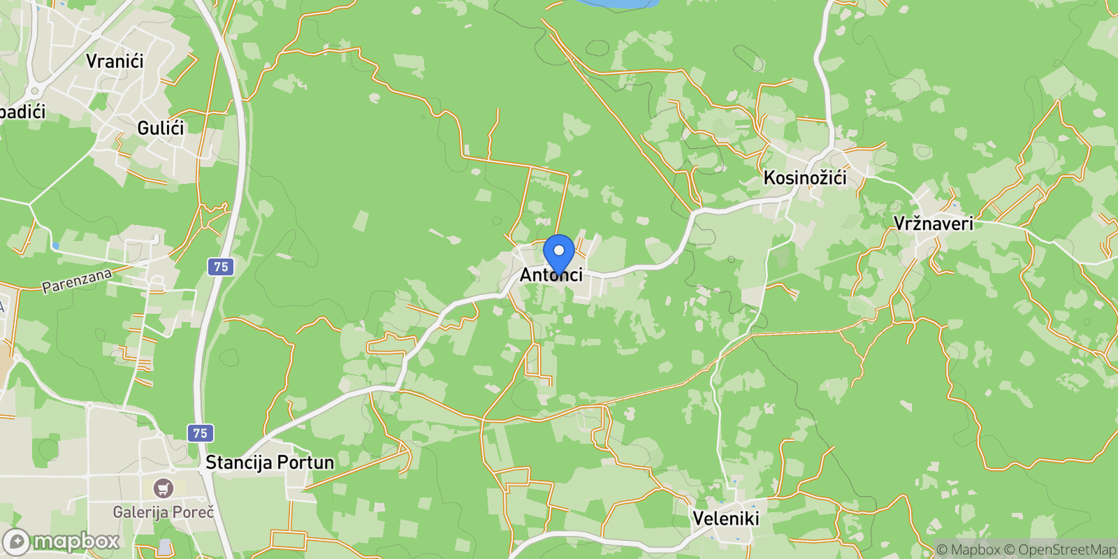 Map showing Antonci, Istria County, Croatia.