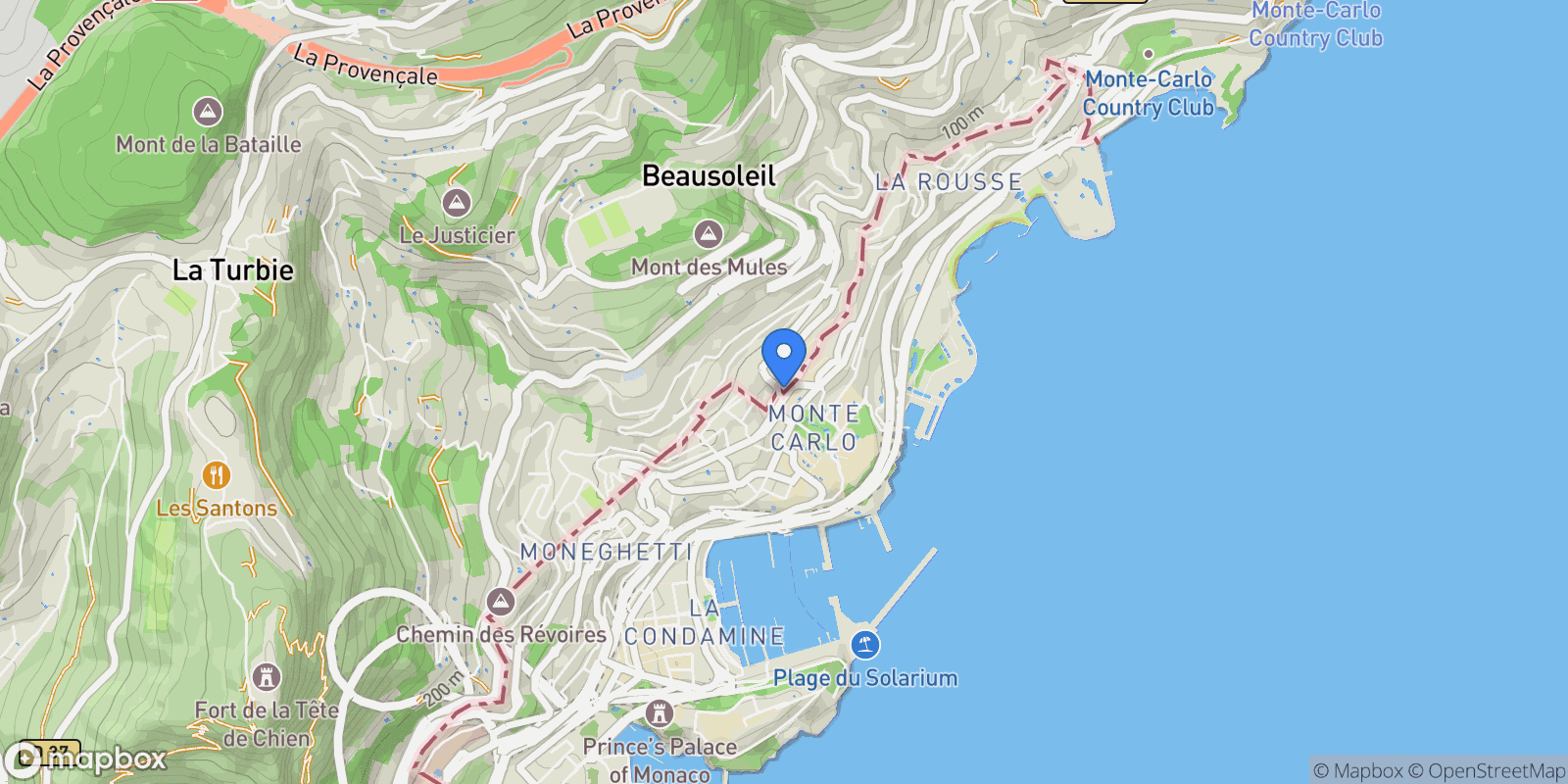 Map showing Monaco, Monaco.