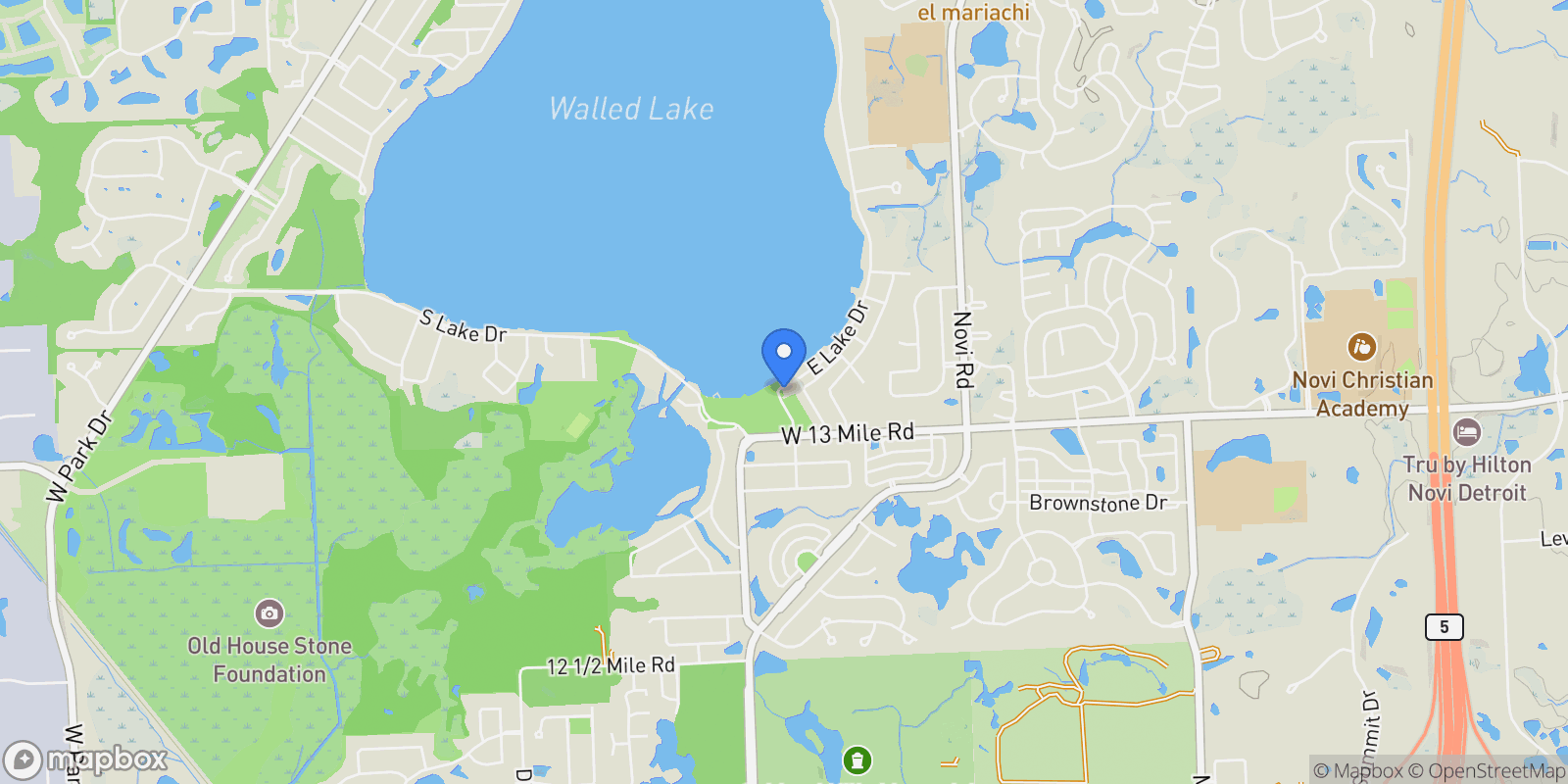 Map showing 1815 E Lake Drive, Novi, MI 48377, Novi, Michigan, United States.