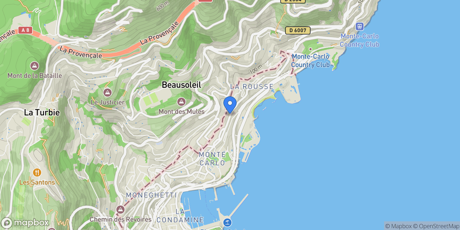 Map showing Pl. des Moulins, 98000 Monaco, Monaco, Monaco.