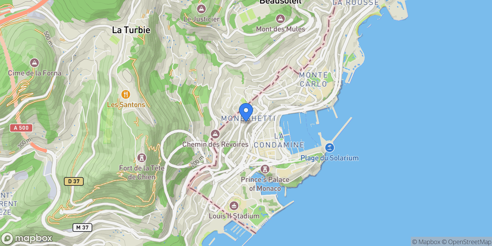 Map showing Monaco, Monaco.