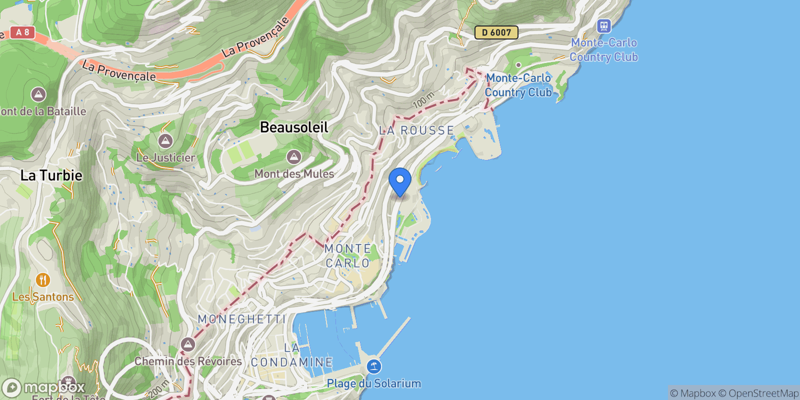 Map showing Monaco, Monaco.