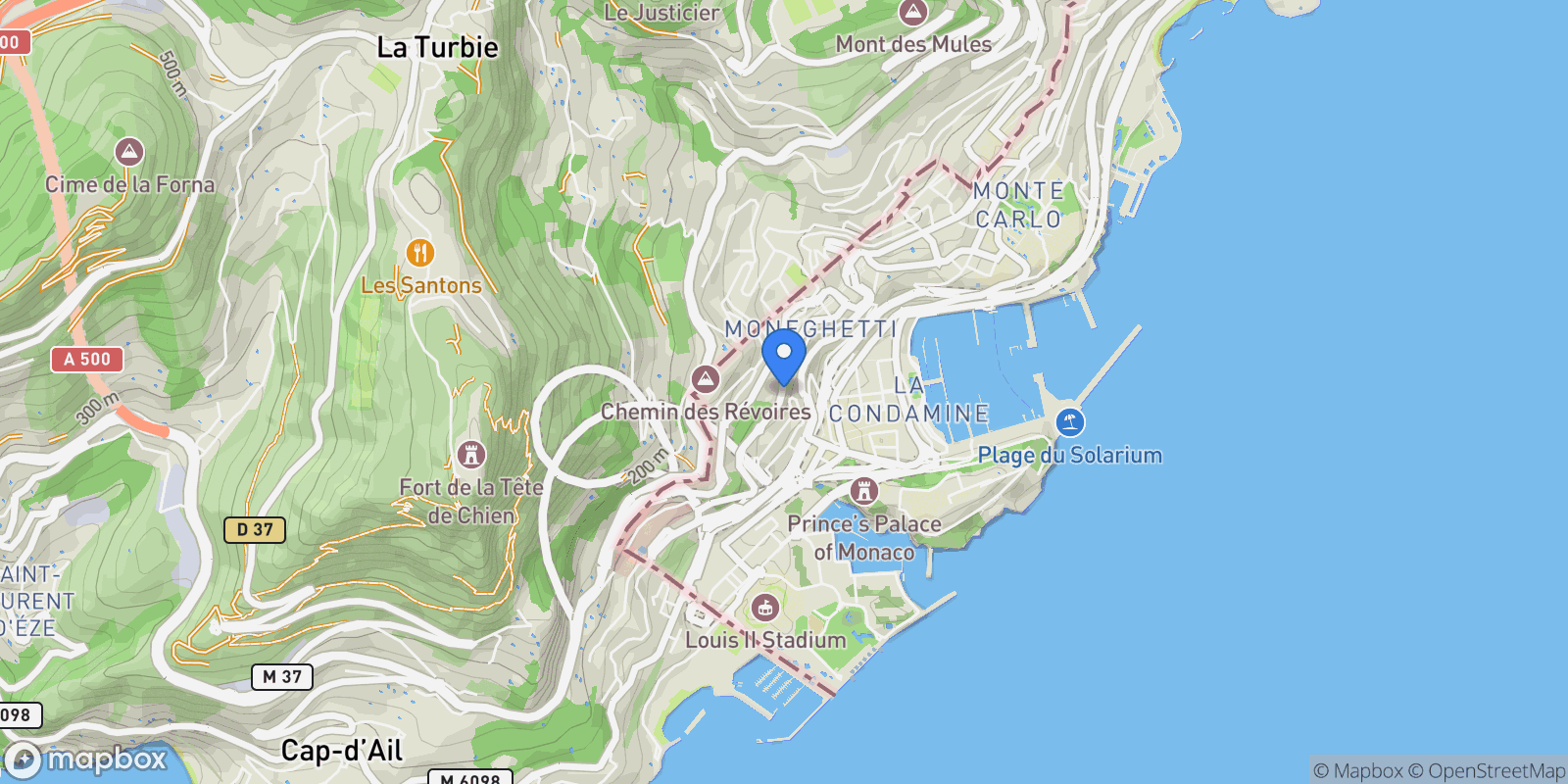Map showing Monaco, Monaco.