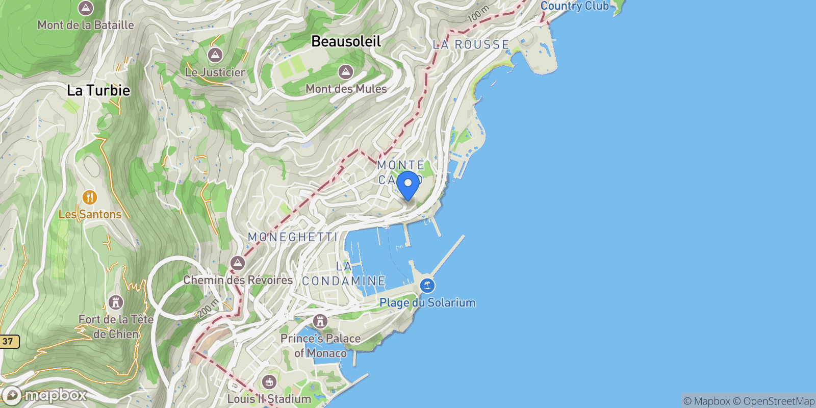 Map showing Monaco, Monaco.