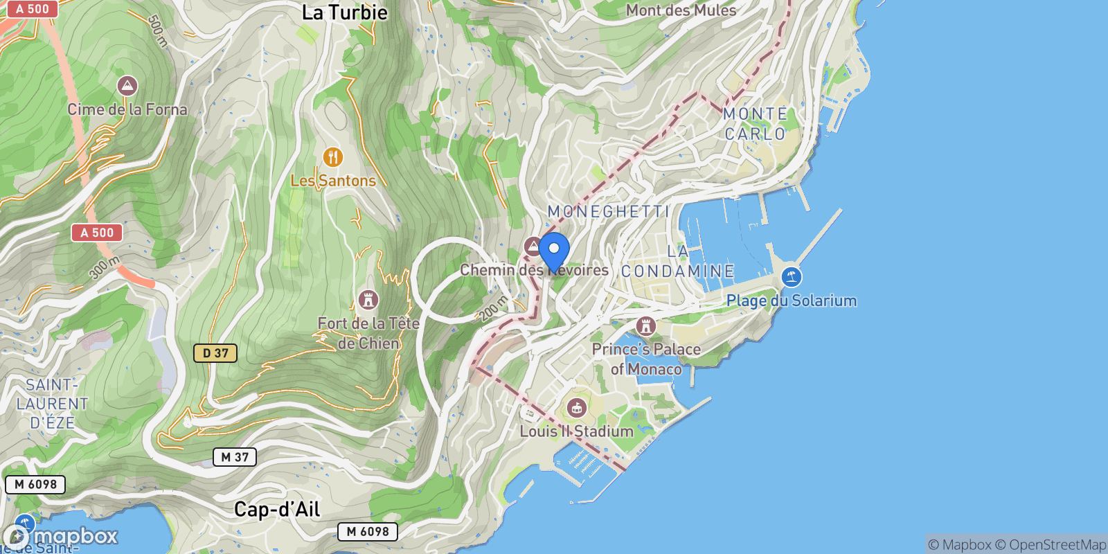 Map showing Monaco, Monaco.
